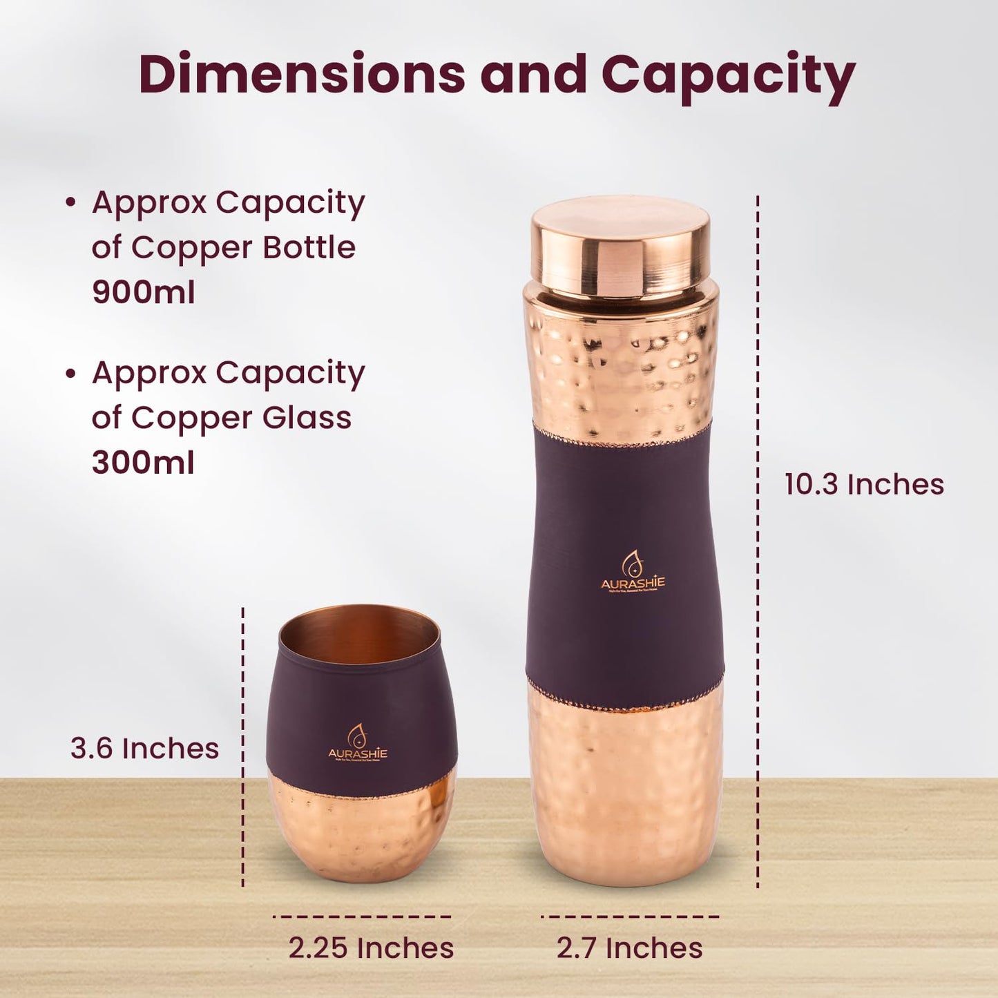 Hammered Copper Drinkware Set (Bergandi Grip Sleeve)