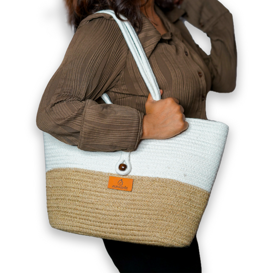 Jute-Cotton Chic Tote