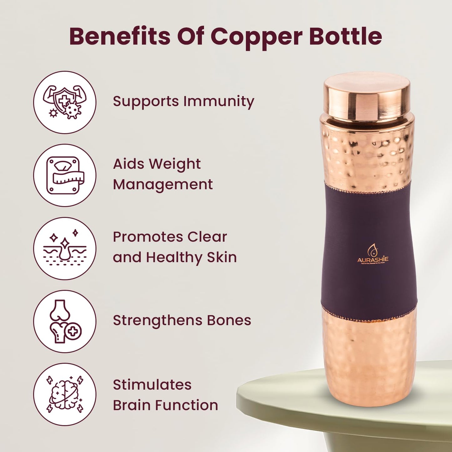 Hammered Copper Drinkware Set (Bergandi Grip Sleeve)