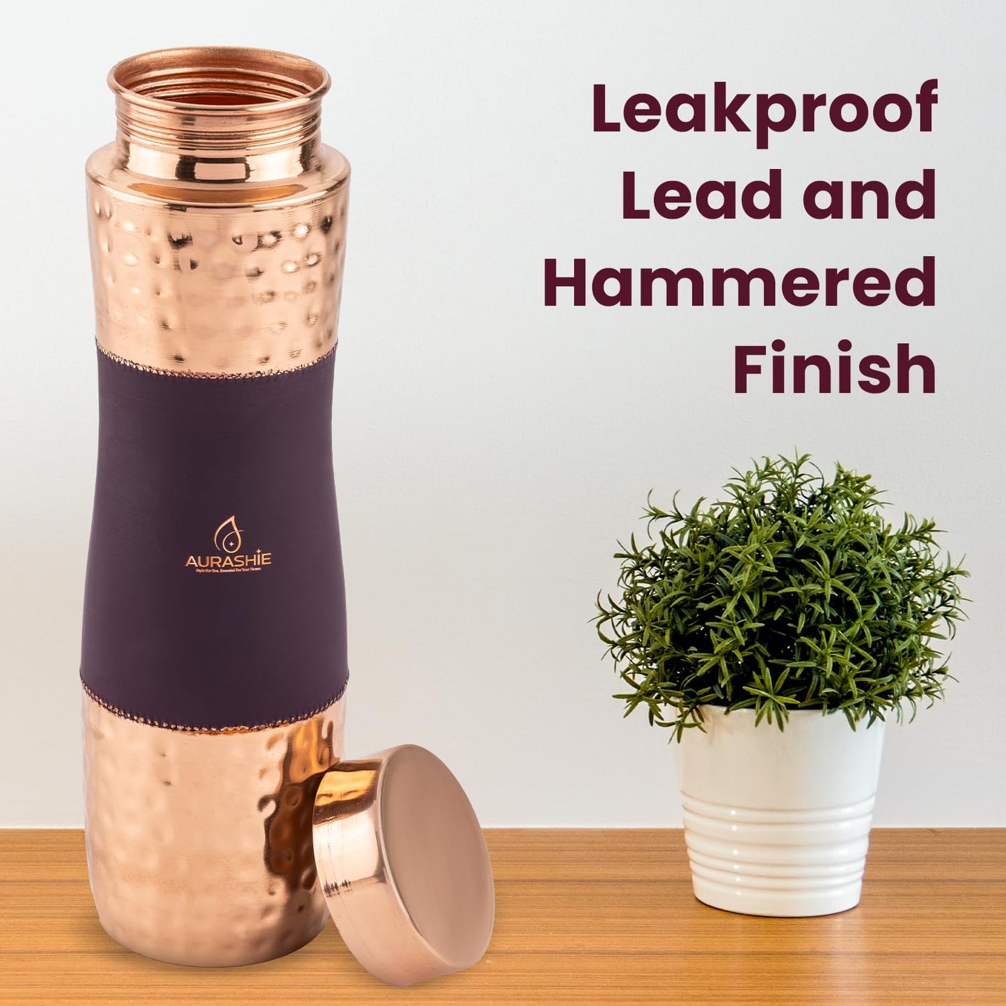 Hammered Copper Drinkware Set (Bergandi Grip Sleeve)