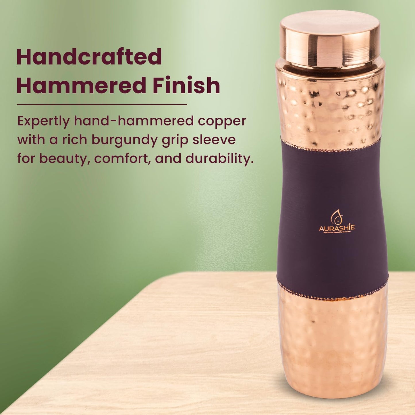 Hammered Copper Drinkware Set (Bergandi Grip Sleeve)