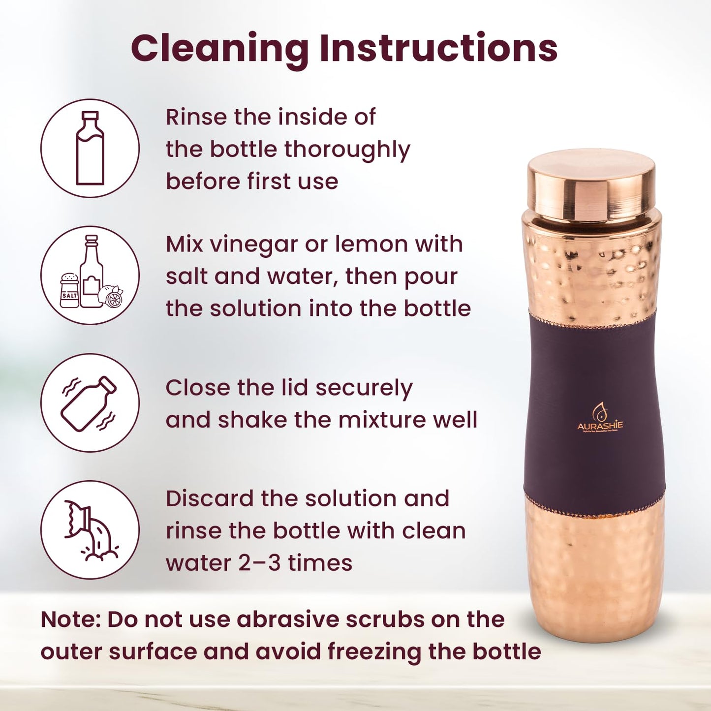 Hammered Copper Drinkware Set (Bergandi Grip Sleeve)